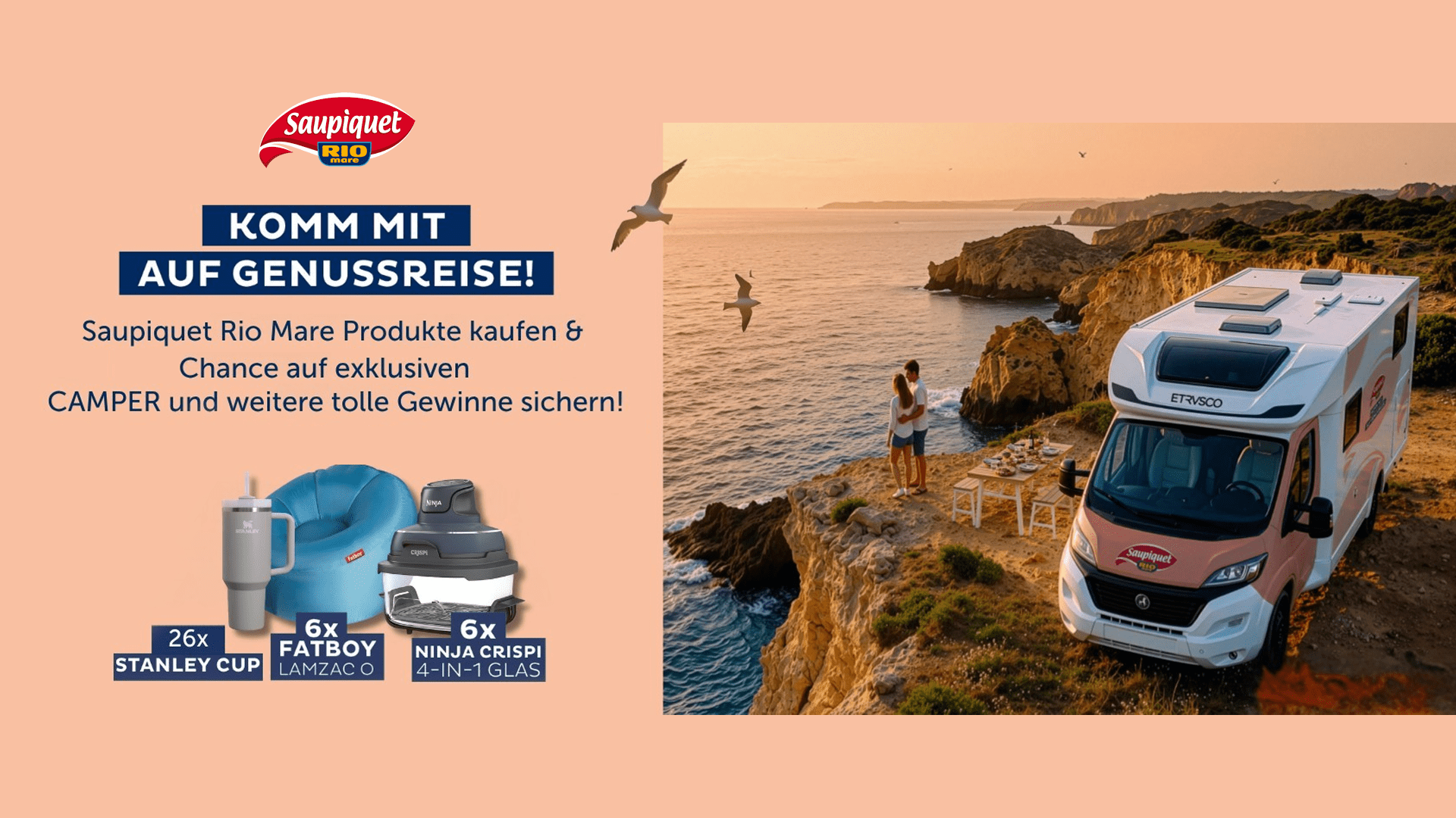 Saupiquet Rio Mare Gewinnspiel – Wohnmobil, Stanley Cups, Fatboy oder Ninja Crispi gewinnen