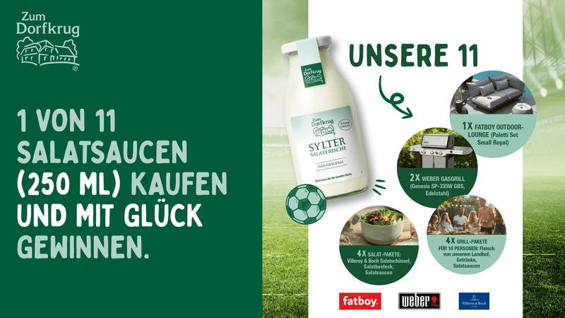 Zum Dorfkrug Gewinnspiel – Gewinne Fatboy Lounge, Weber Gasgrills, Salat- und Grillpakete