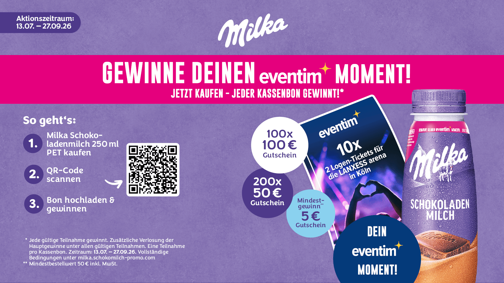 Milka Schokoladenmilch – Logentickets für Nico Santos & EVENTIM/OETICKET Gutscheine gewinnen
