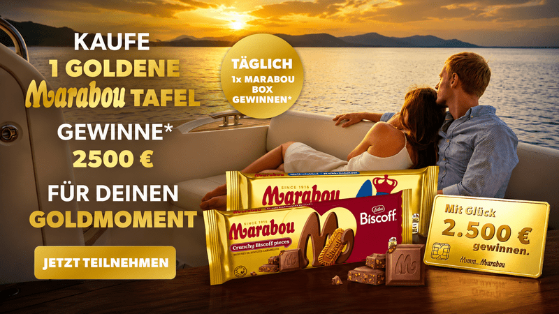 Marabou Gewinnspiel – Gewinne 2.500 € oder Marabou-Produktboxen