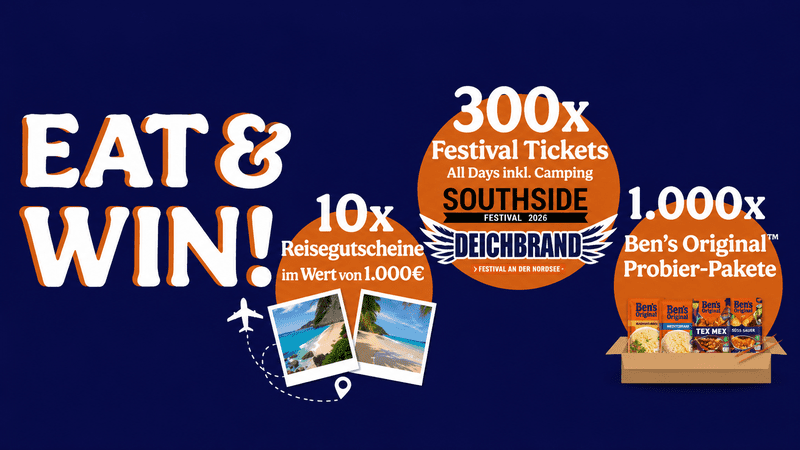 Ben’s Original Gewinnspiel – Festival-Tickets, Reisegutscheine und Probier-Pakete gewinnen