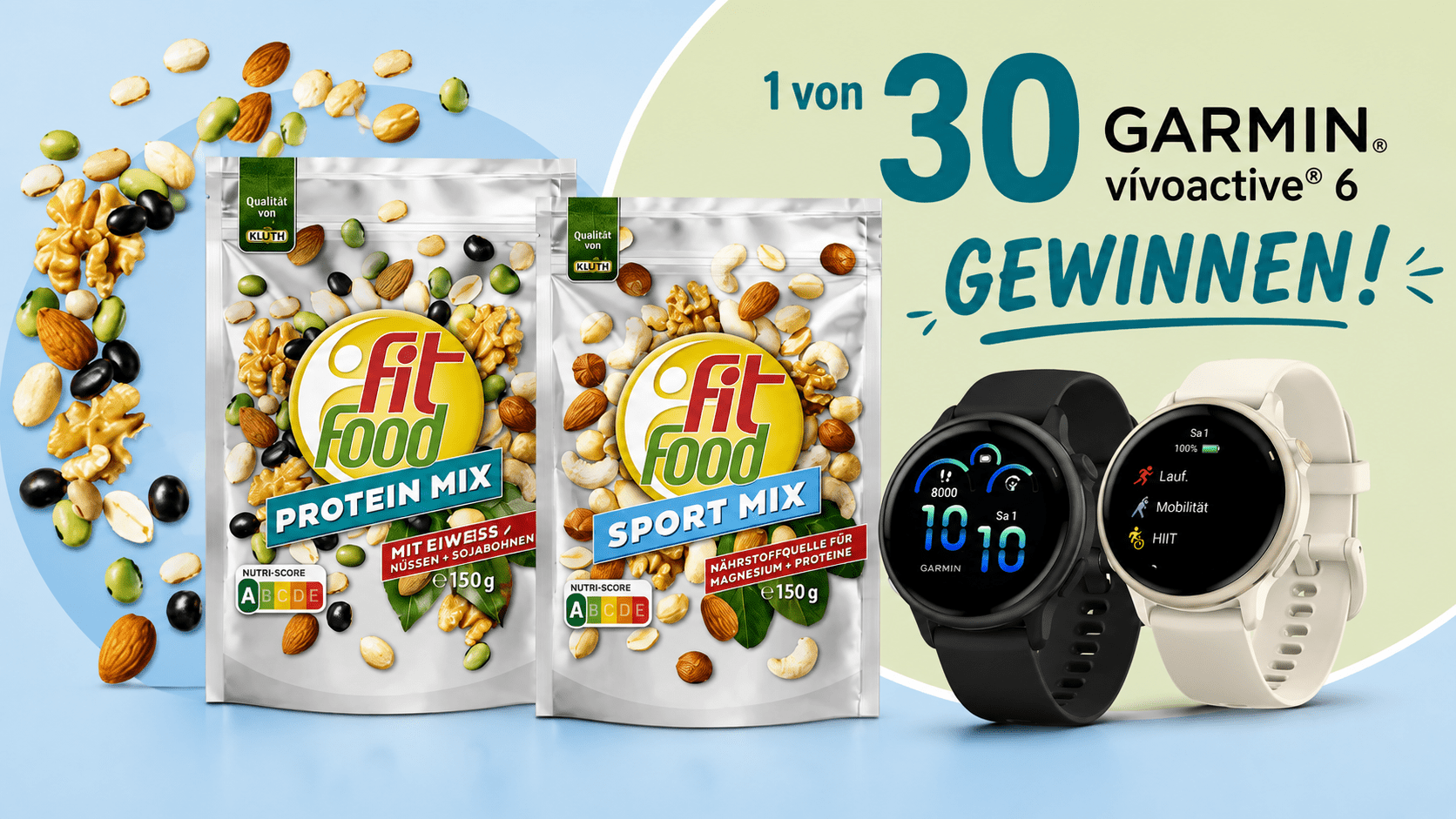 KLUTH Fit Food Gewinnspiel – 30x GARMIN vívoactive 6 gewinnen