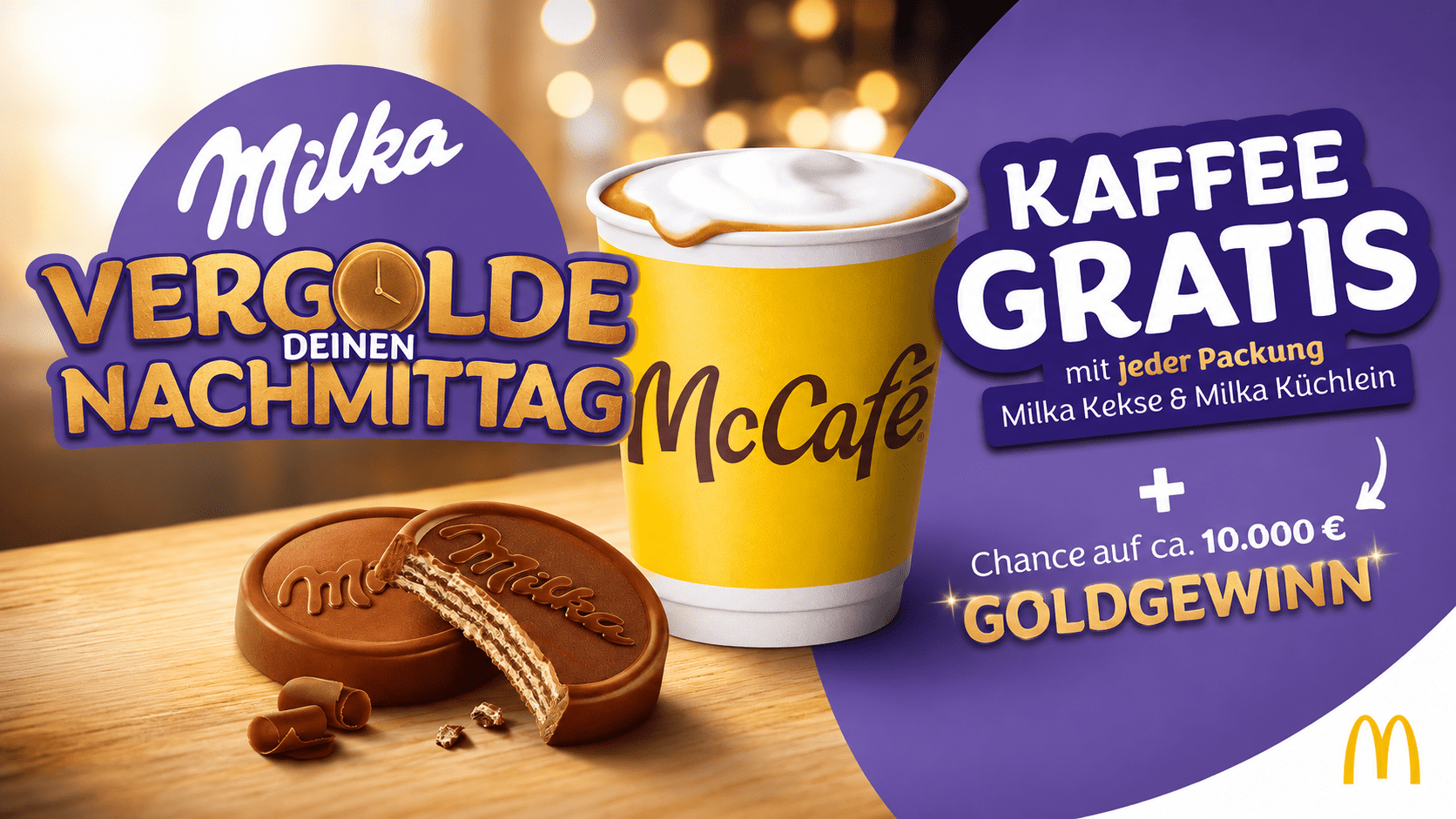 Milka Gewinnspiel - Gratis Cappuccino und die Chance auf 81,1g Feingold