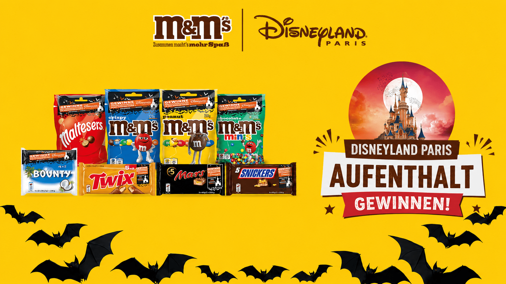 M&M'S Gewinnspiel - Gewinne Disneyland Paris Aufenthalte oder Disney x M&M'S Pakete