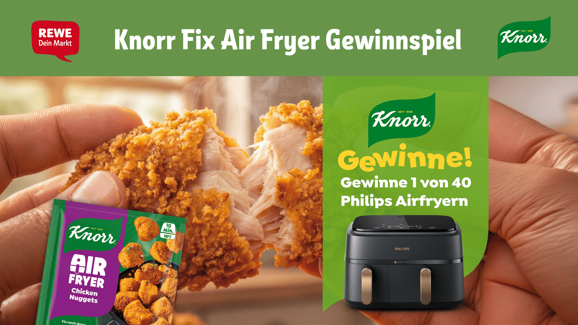 Rewe & Knorr Gewinnspiel - Gewinne 40 Philips Airfryer 3000 Series