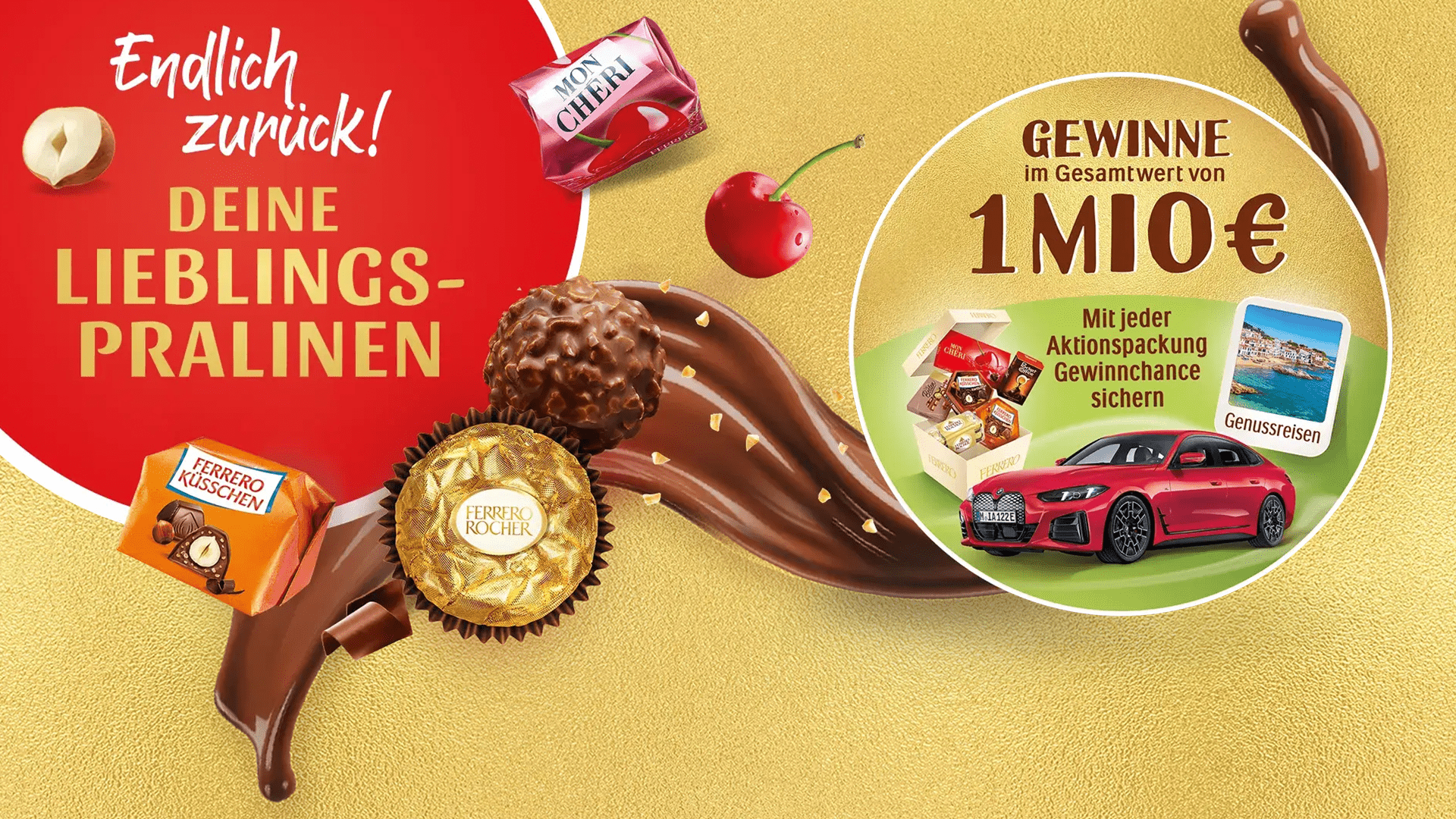 Ferrero Pralinen Gewinnspiel - BMW i4, Genussreisen und Produktpakete gewinnen