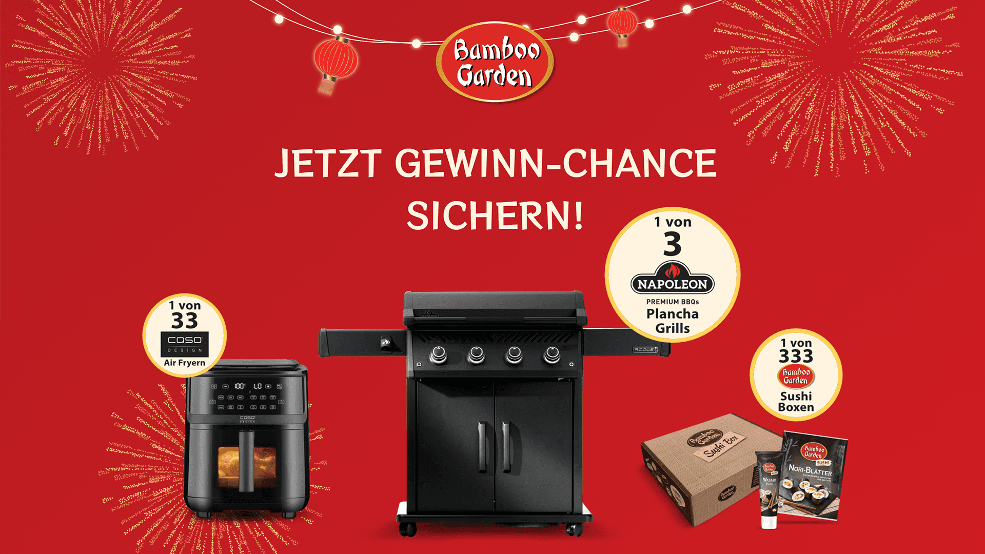 Bamboo Garden Gewinnspiel - Gasgrill, AirFryer oder eine Sushi Box gewinnen