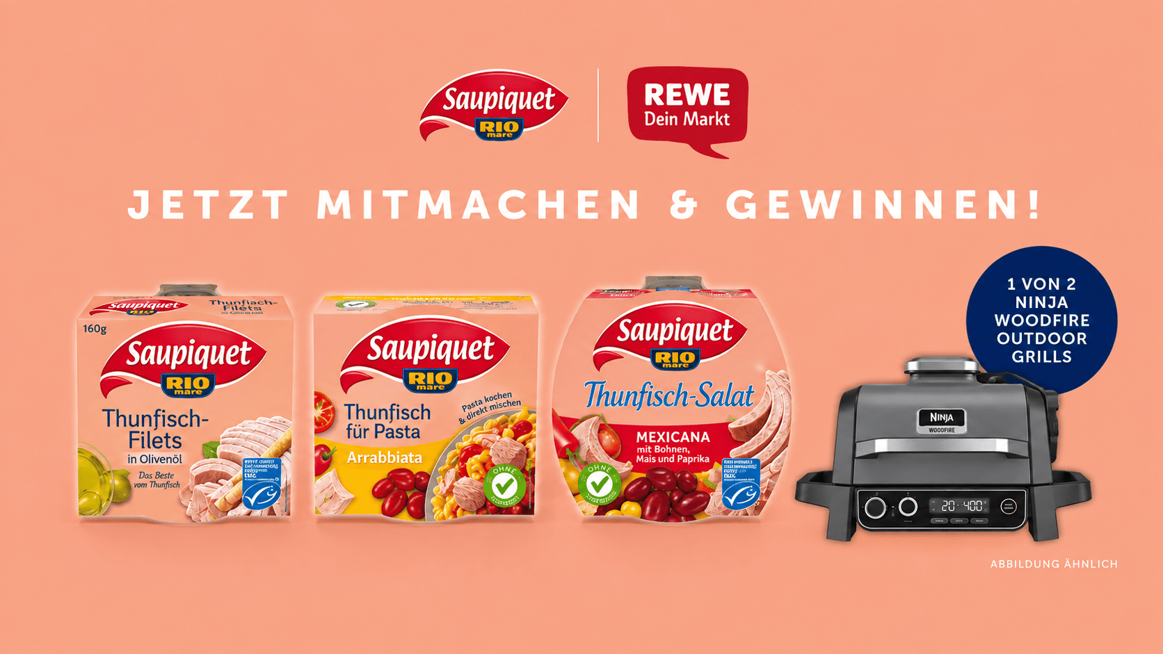 Rewe & Saupiquet Rio Mare Gewinnspiel - Ninja Woodfire Outdoor Grill gewinnen