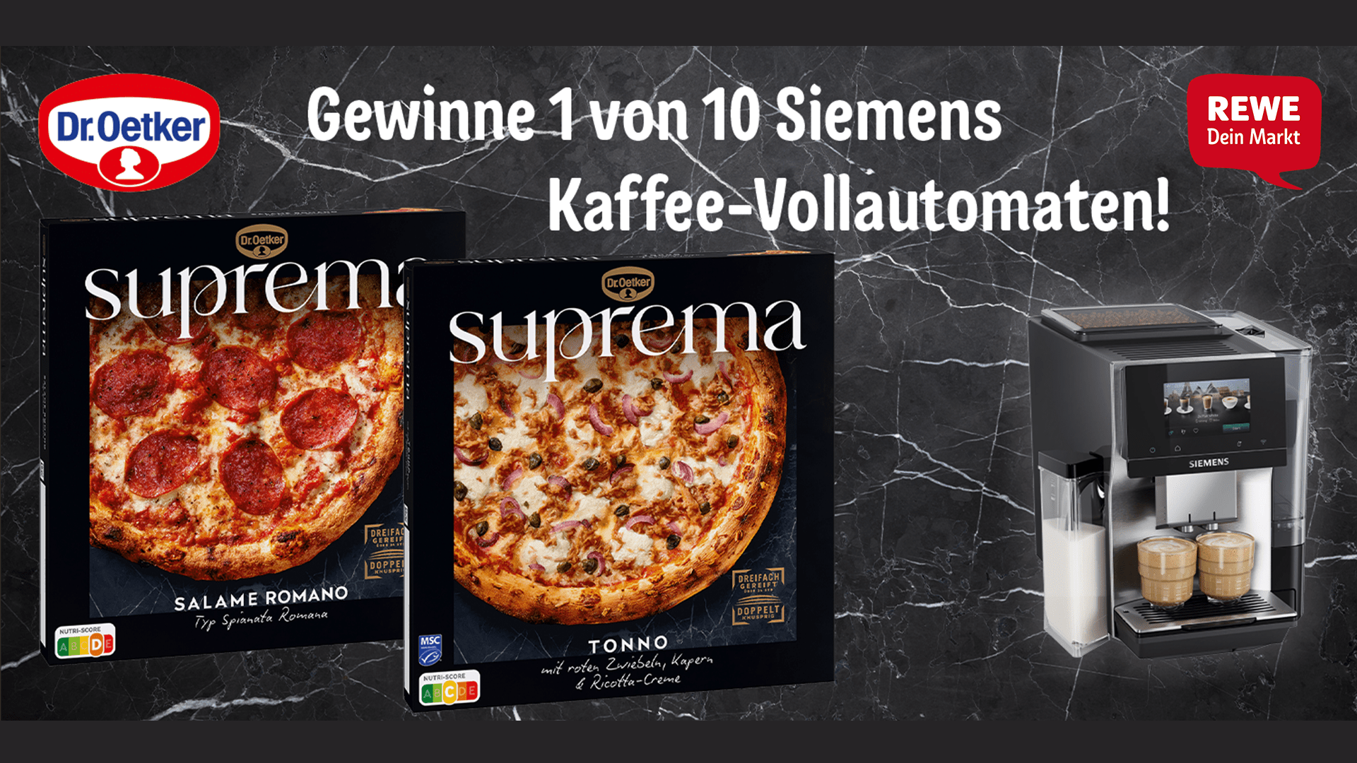 REWE Dr. Oetker Gewinnspiel - Siemens Kaffeevollautomaten gewinnen