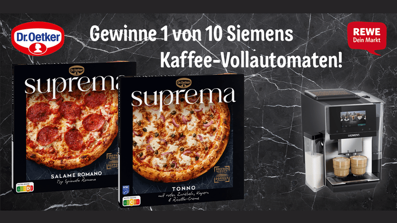 REWE Dr. Oetker Gewinnspiel - Siemens Kaffeevollautomaten gewinnen