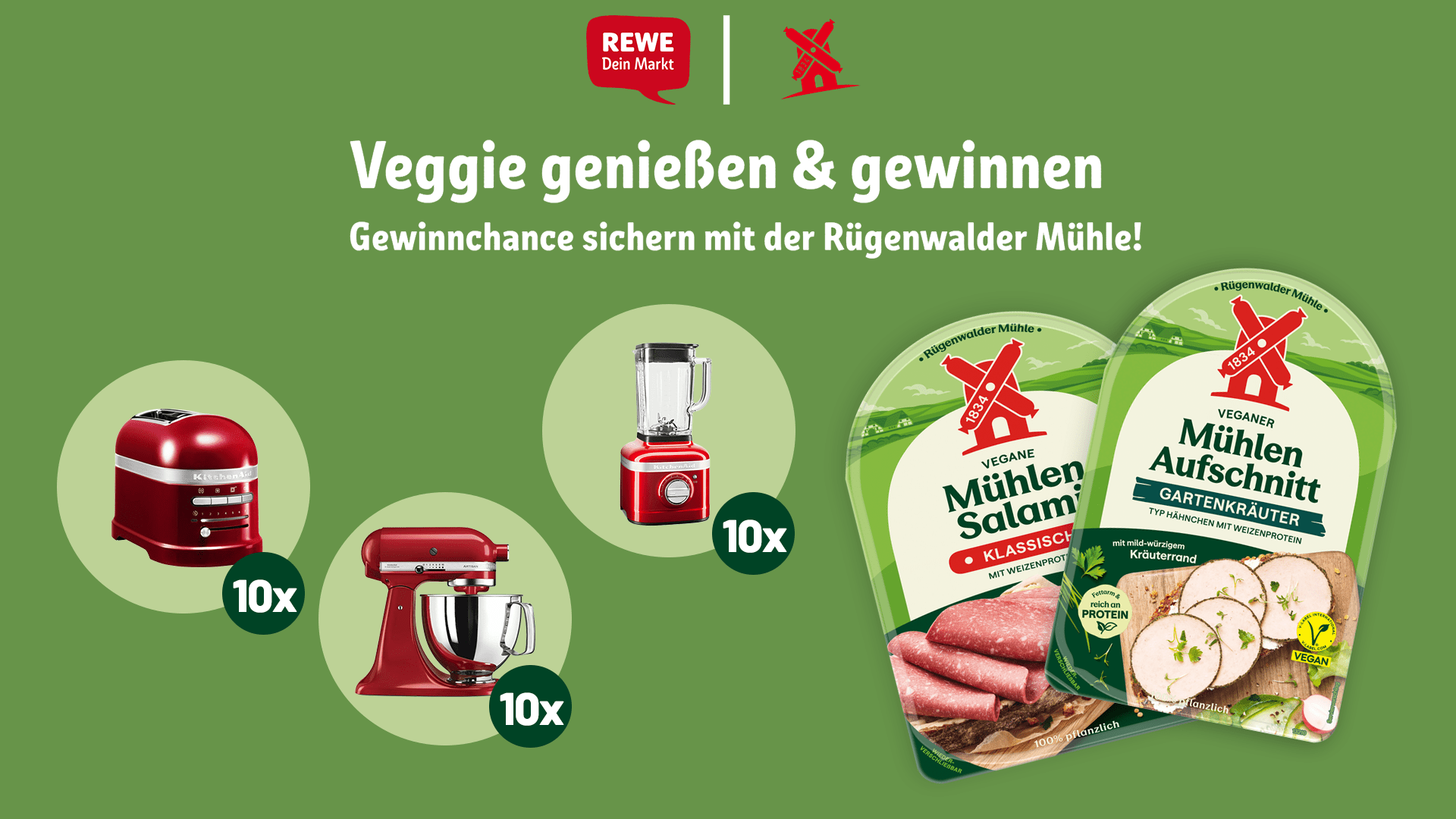REWE Rügenwalder Gewinnspiel - KitchenAid Küchenmaschine, Standmixer oder Toaster gewinnen