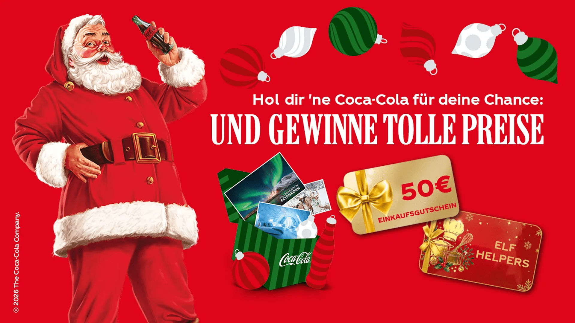Coca-Cola X-MAS Gewinnspiel - Lappland-Reise, Elf Helpers Erlebnis und Einkaufs-Gutscheine gewinnen