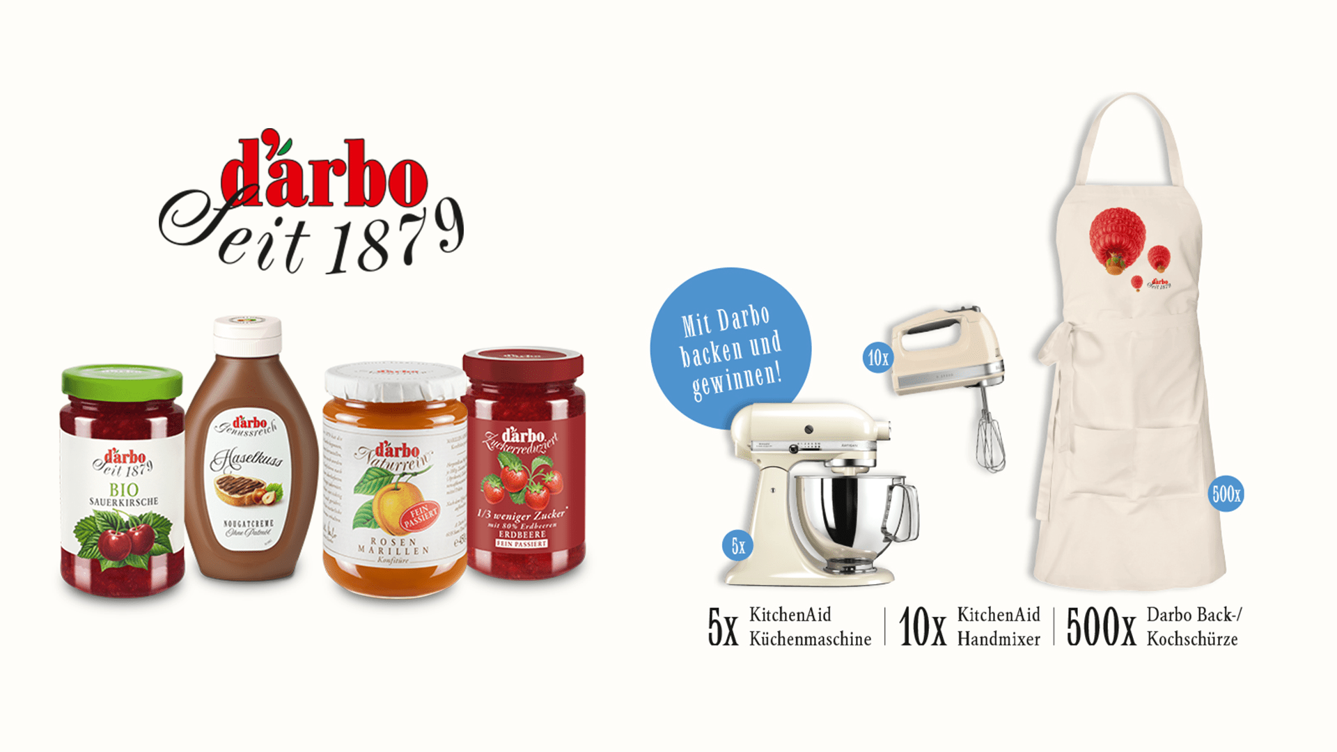 Darbo Gewinnspiel - KitchenAid Küchenmaschine, Handmixer oder Darbo Schürze gewinnen