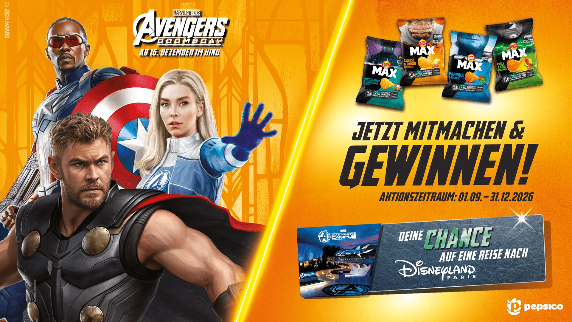 Lay's MAX Gewinnspiel - Disneyland Paris Tickets, Hotelübernachtungen + Taschengeld gewinnen