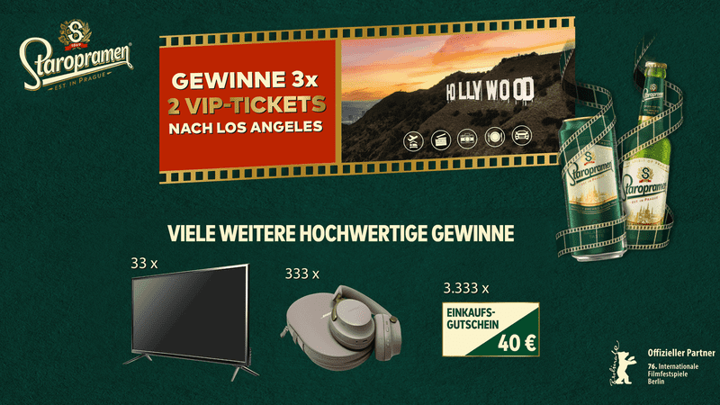 Staropramen Gewinnspiel – Los Angeles Reise, Fernseher, Bose Kopfhörer und Handelsgutscheine gewinnen