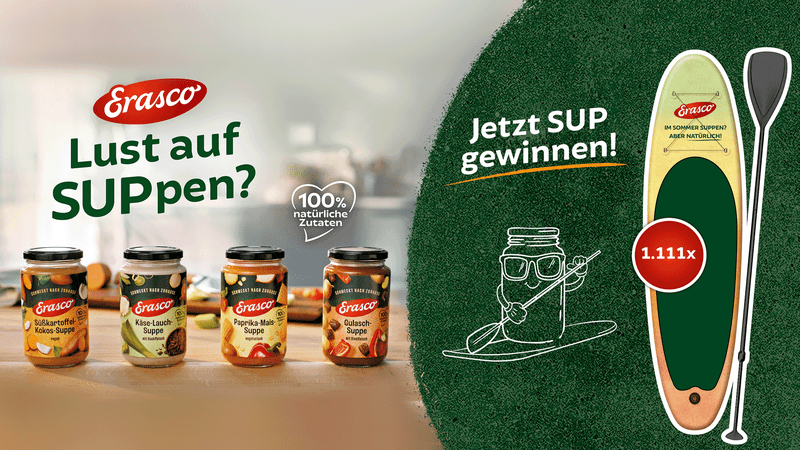 Erasco Gewinnspiel – 1 von 1111 ERASCO-SUP gewinnen