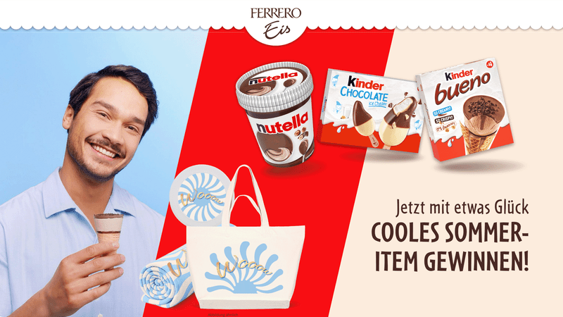 Ferrero Eis Gewinnspiel – Strandtücher, Strandtaschen und Frisbees gewinnen