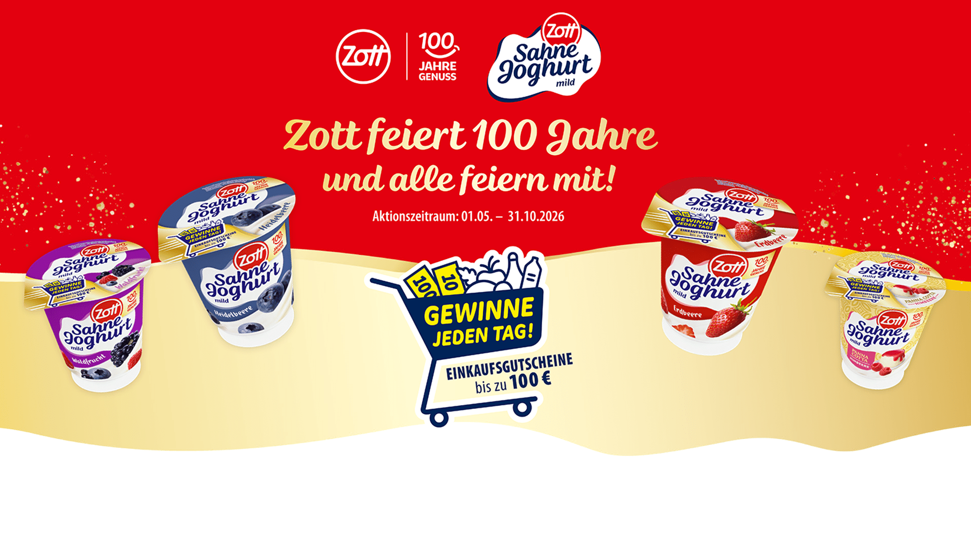 Zott Sahne Joghurt Gewinnspiel – Händler-Gutscheine gewinnen