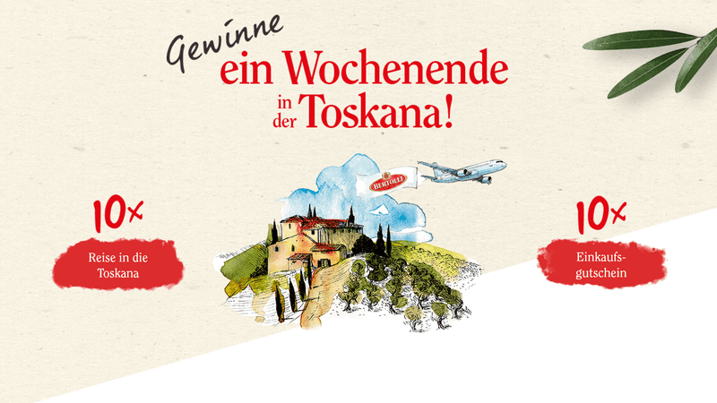 Bertolli Gewinnspiel – Toskana Wochenende oder Einkaufsgutscheine gewinnen