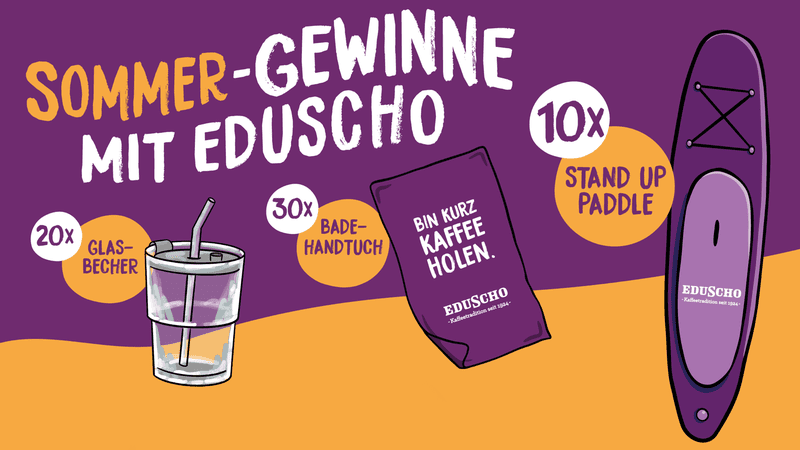 Eduscho Gewinnspiel – Gewinne Badetücher, Trinkbecher und Stand Up Paddle Boards