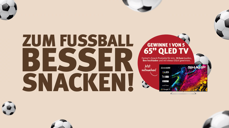 Farmer's Snack Gewinnspiel – Gewinne einen 65" Sharp QLED TV