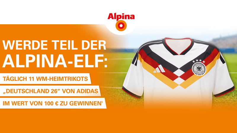 Alpinaweiß Gewinnspiel – Täglich 1 von 11 WM-Trikots gewinnen