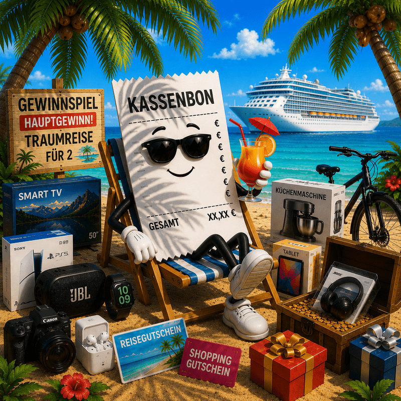 Mit Kassenbon-Gewinnspielen tolle Preise gewinnen